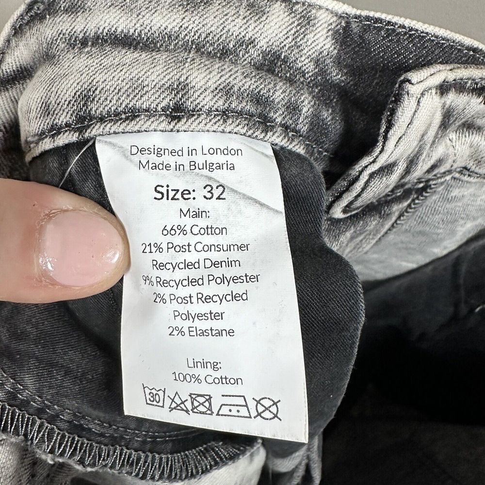 Saint + Sofia Size 32 Gray Light Wash Pixie Pleat… - image 6